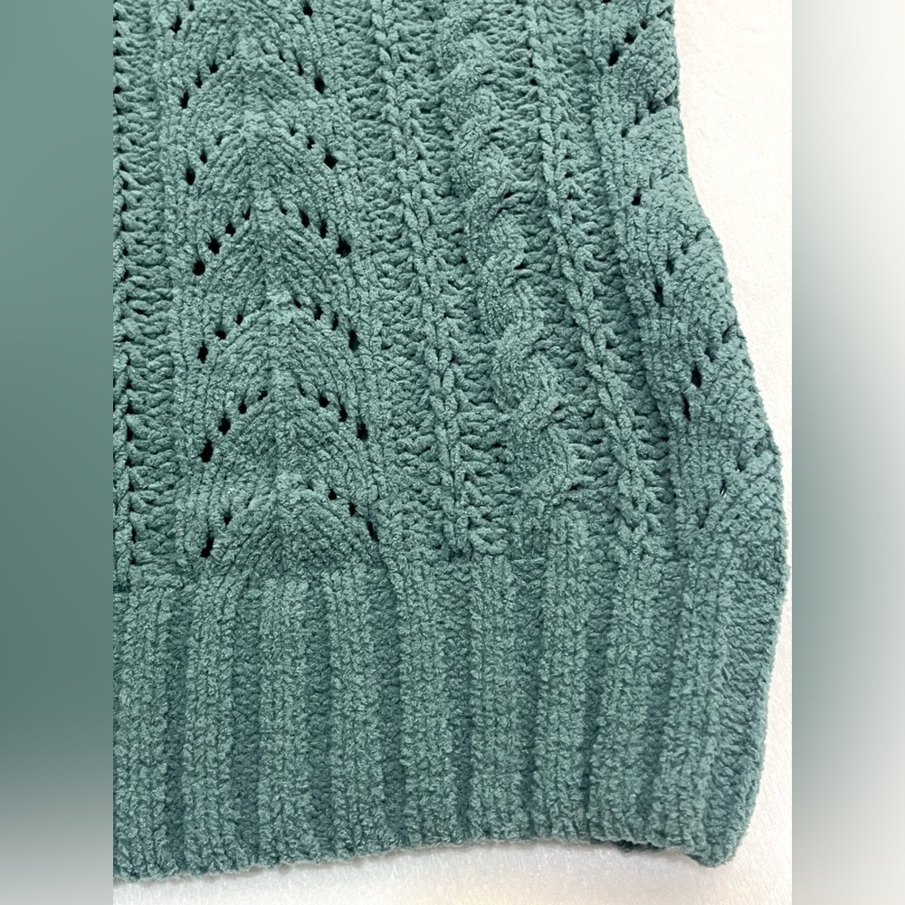 Pink Rose Women’s Polyester Chunky Soft Cozy Cable Knit Green Sweater Small - Picture 13 of 16